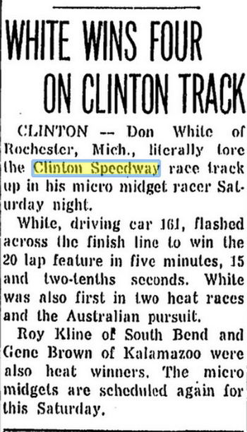Clinton Race Track - June 1958 (newer photo)